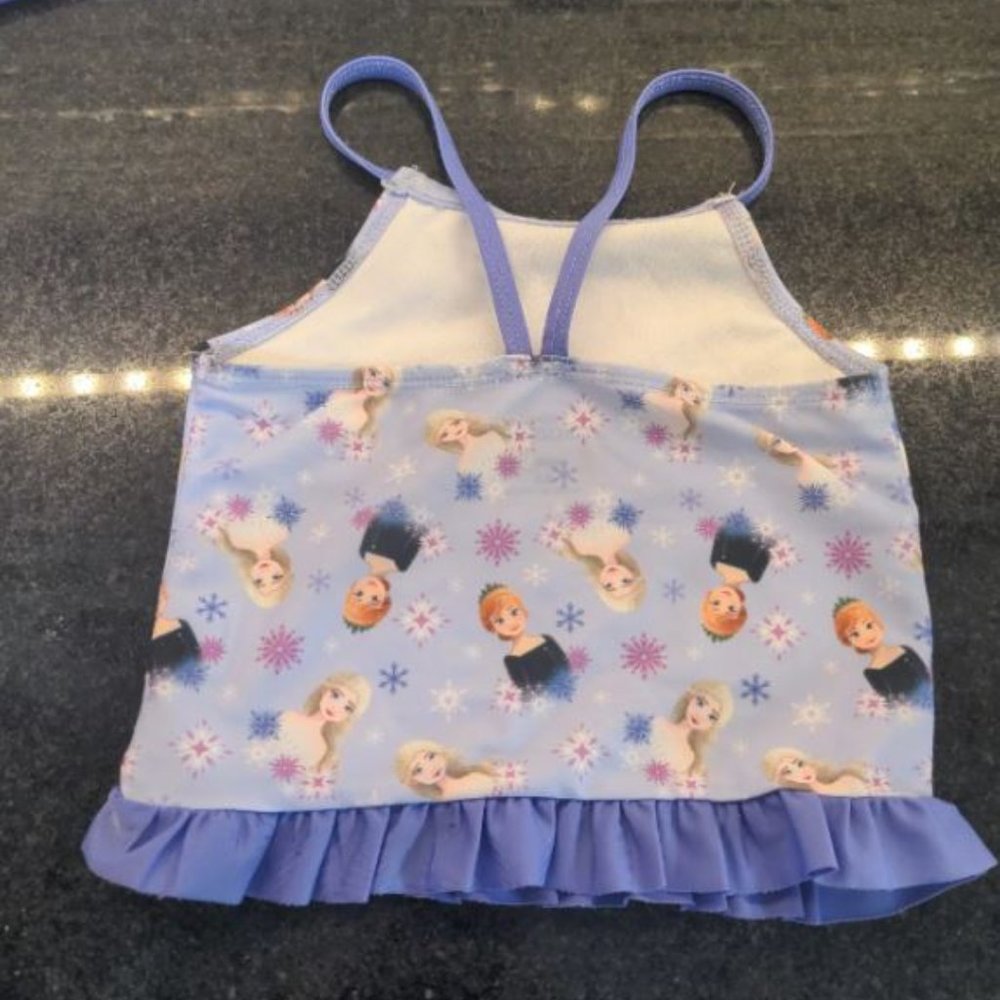 3 piece Frozen Elsa Swimsuit Bathing Suit Tankini set rash guard 24 M - Picture 7 of 8